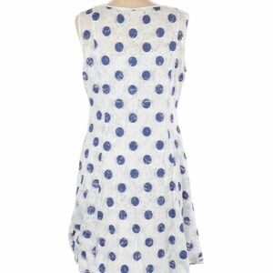 Vintage Ronni Nicole White Dress with Blue Polka Dots